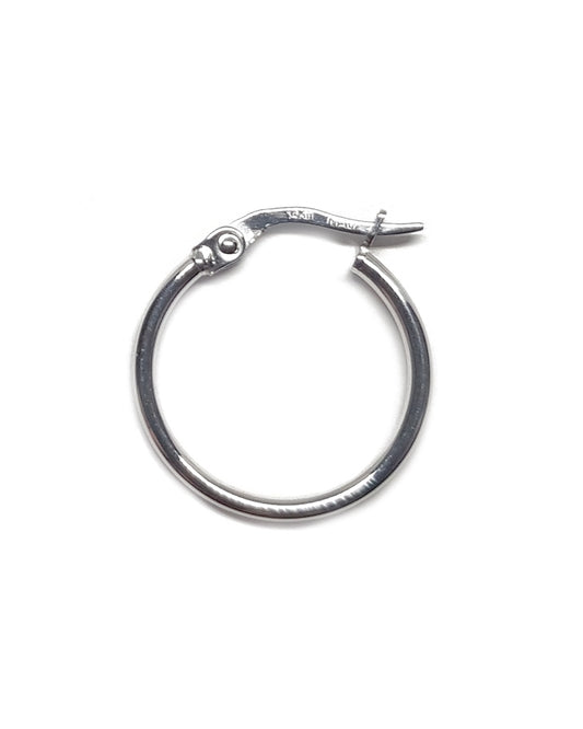 14K לבן עגיל חישוק עם סוגר 1.5X18 מ"מ