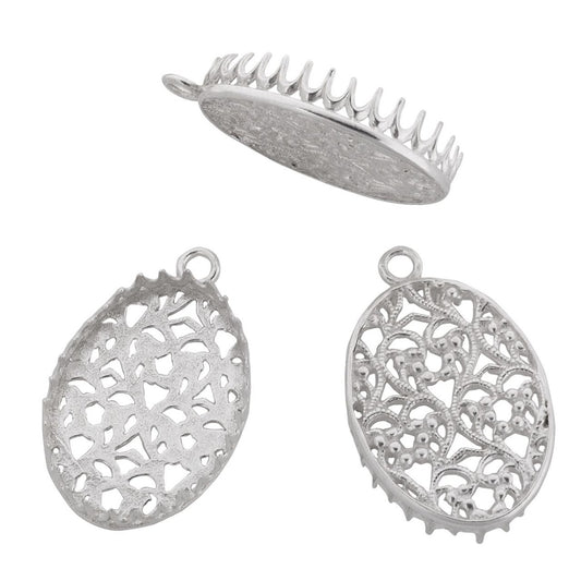 בית אבן כסף 925 18/25 סרט 1117H תחתית חלקה +לולאה