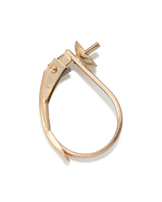 עגיל זהב 14K צהוב לפנינה 4 מ"מ