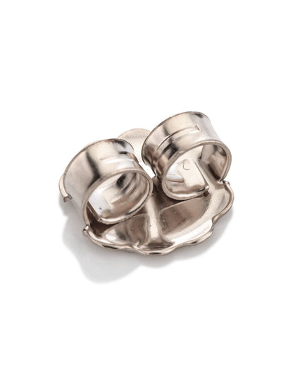 פרפר זהב 14K לבן פרח גדול (לפוסט 0.95 מ"מ)