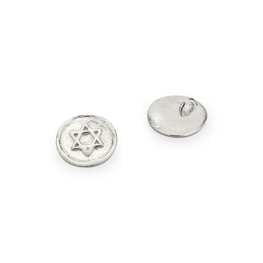 תליון כסף 925 עגול מגן דוד 11 מ"מ