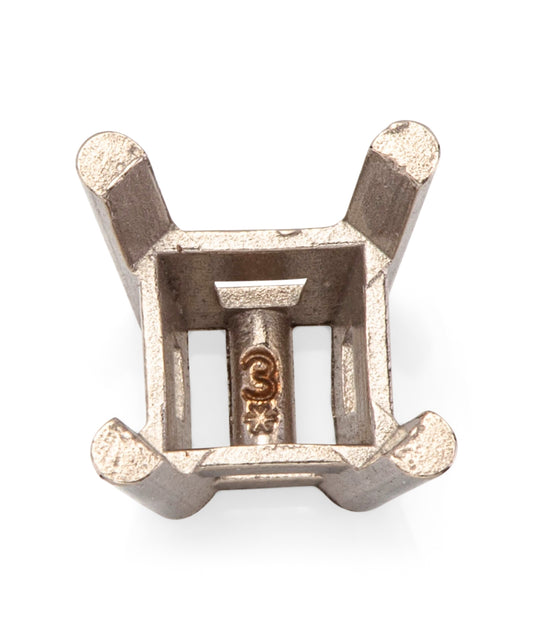 שאטון זהב לבן 14K סלסלה 4 זרועות לאבן מרובעת 3.75 מ"מ