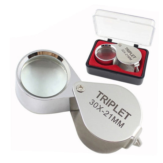 זכוכית מגדלת  30X עגול 